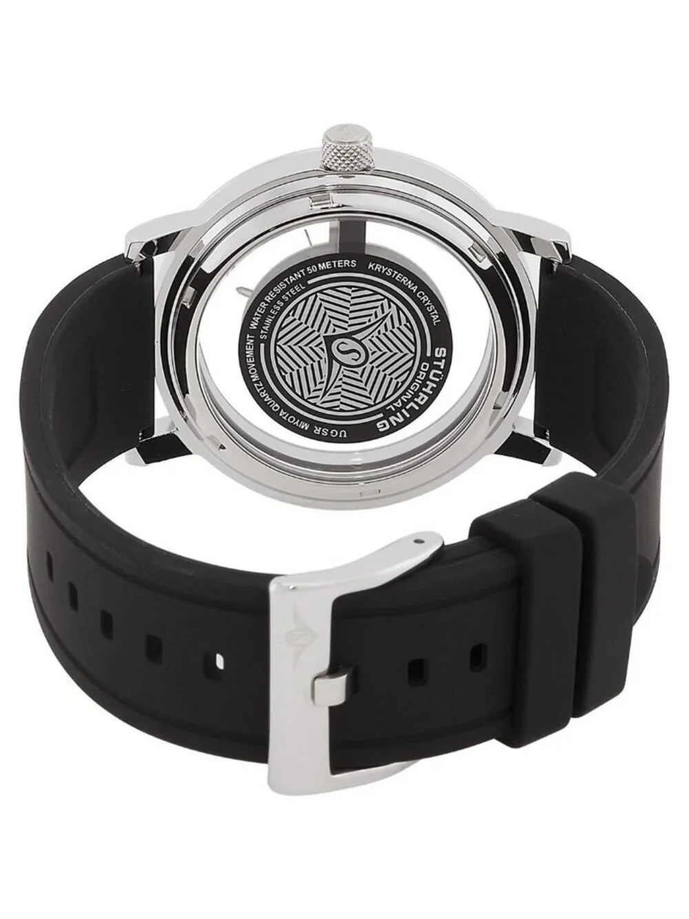 NWT Stuhrling Original Aviator Quartz Silver Dial Men's Watch